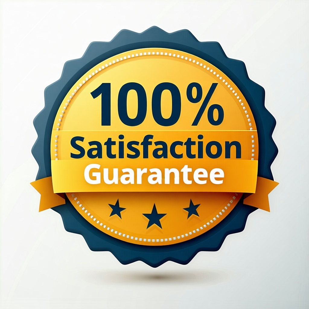 100 Satisfaction Guarantee badge that is a simple professional and modern design-1 100 Satisfaction Guarantee badge that is a simple professional and modern design-1